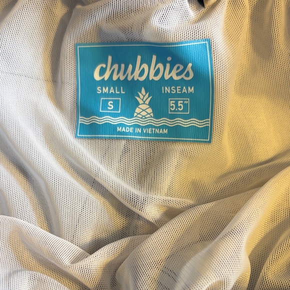 Chubbies Navy Palm Print Swim Trunks - Picture 2 of 3